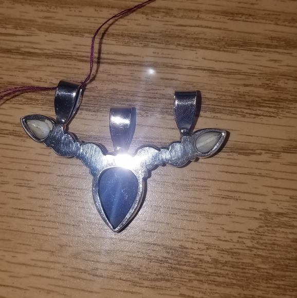 New Sterling silver Lapis and fresh water pearl pendant - Picture 2 of 7